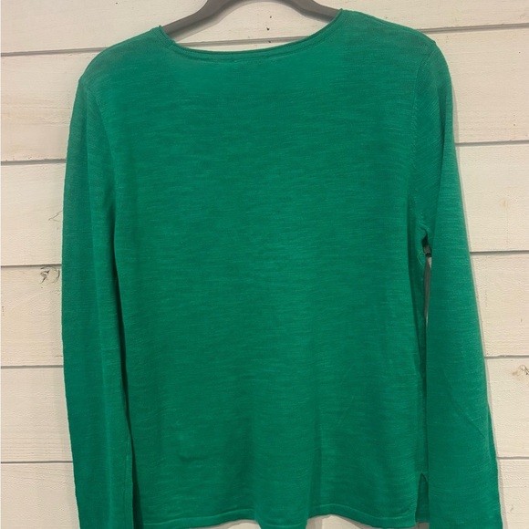 J. Jill NWT Surf Green Long Sleeve Tee. Linen cotton blend. Size small - Picture 4 of 13